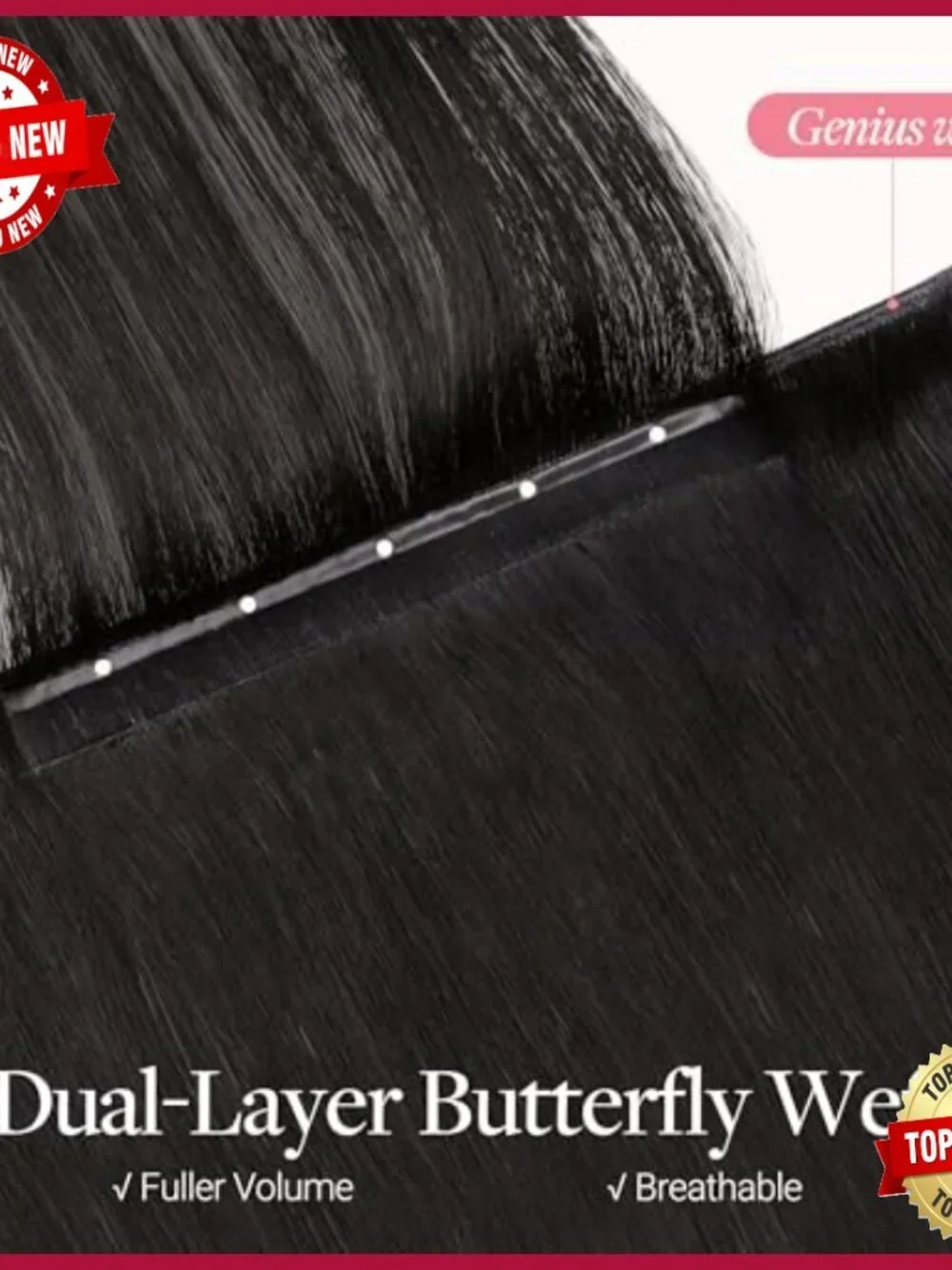 18 Inch Human Hair Extensions, Invisible Weft, Hand-Tied Look, 100g